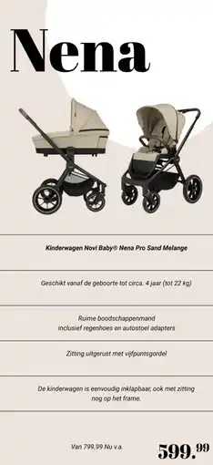 Van Asten BabySuperstore Kinderwagen Novi BabyⓇ Nena Pro Sand Melange aanbieding