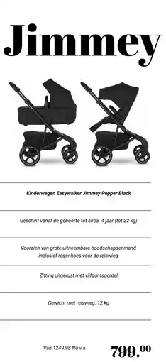 Van Asten BabySuperstore Kinderwagen Easywalker Jimmey Pepper Black aanbieding