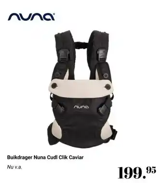 Van Asten BabySuperstore Buikdrager Nuna Cudl Clik Caviar aanbieding