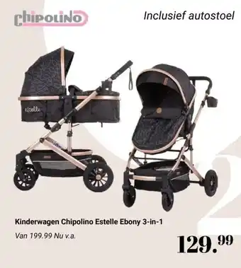 Van Asten BabySuperstore Kinderwagen Chipolino Estelle Ebony 3-in-1 aanbieding