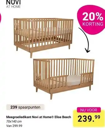 Van Asten BabySuperstore Meegroeiledikant Novi at Home® Elise Beech aanbieding