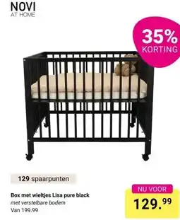 Van Asten BabySuperstore Box met wieltjes Lisa pure black aanbieding