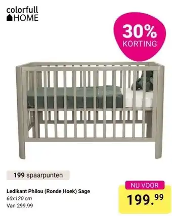 Van Asten BabySuperstore Ledikant Philou (Ronde Hoek) Sage aanbieding