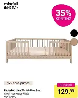 Van Asten BabySuperstore Peuterbed Liam 70x140 Pure Sand aanbieding