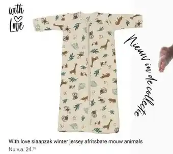 Van Asten BabySuperstore With love slaapzak winter jersey afritsbare mouw animals aanbieding