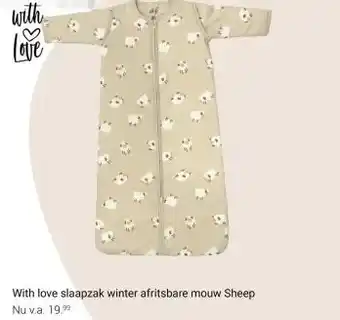 Van Asten BabySuperstore With love slaapzak winter afritsbare mouw Sheep aanbieding