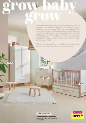 Van Asten BabySuperstore Babykamer Ratata Offwhite Beech aanbieding