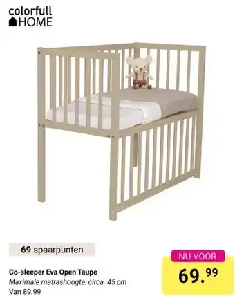 Van Asten BabySuperstore Co-sleeper Eva Open Taupe aanbieding