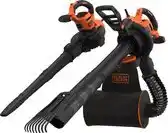 Praxis Black+Decker elektrische bladzuiger/bladblazer BEBLV300-QS 3000W - 72L rugopvangzak - hark aanbieding