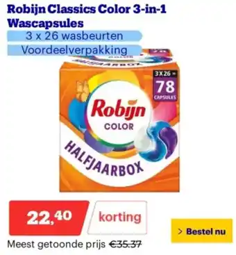 Bol.com Robijn Classics Color 3-in-1 Wascapsules aanbieding