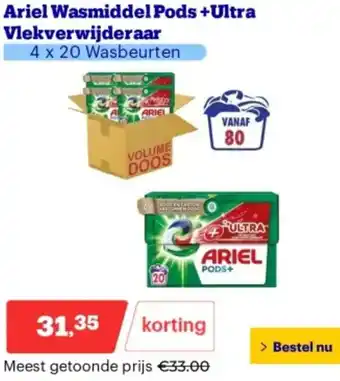 Bol.com Ariel Wasmiddel Pods +Ultra Vlekverwijderaar aanbieding