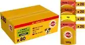 Bol.com Pedigree Adult - Natvoer Hond - Hondenvoer - Rund Kalkoen Kip - 80 x 100g aanbieding