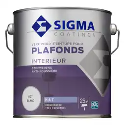 Praxis Sigma Plafondverf Extra Mat 7000 Wit 2,5 Ltr aanbieding