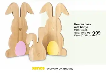 Xenos Houten haas met hartje aanbieding