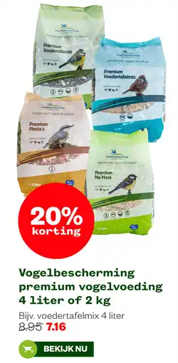 Welkoop Vogelbescherming premium vogelvoeding 4 liter of 2 kg aanbieding