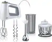 Amazon Braun Multimix 5 Handmixer HM 5137, 750 W, 500 ml Versnipperaar, 600 ml Mix- En Maatbeker, Wit/Grijs aanbieding