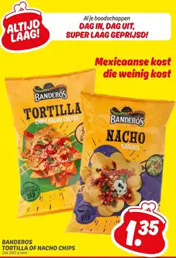 Dekamarkt BANDEROS TORTILLA OF NACHO CHIPS aanbieding