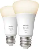 Praxis Philips Hue ledlamp warm wit E27 9,5W 2 stuks aanbieding