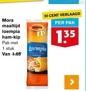 Hoogvliet Mora maaltijd loempia ham-kip aanbieding