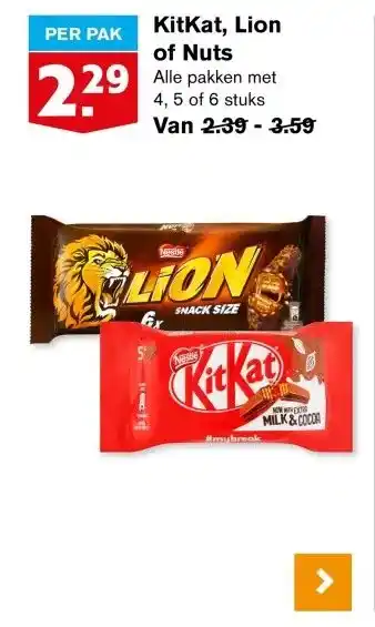 Hoogvliet KitKat, Lion of Nuts aanbieding