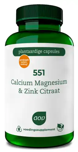 De Online Drogist AOV 551 Calcium Magnesium & Zink Citraat Capsules aanbieding