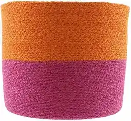 Intratuin Van der Leeden plantenmand Bodi duotoon roze / oranje D 14 H 12 cm aanbieding