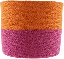 Intratuin Van der Leeden plantenmand Bodi duotoon roze / oranje D 18 H 15 cm aanbieding