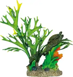 Intratuin SuperFish aquarium decoratie onderwater scène met schildpadden 14 x 8 x 27 cm aanbieding