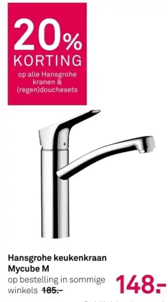 Karwei Hansgrohe keukenkraan Mycube M aanbieding