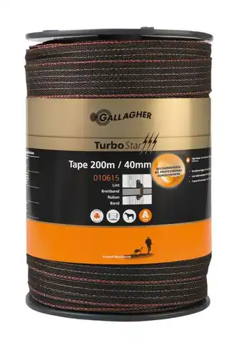 Welkoop Gallagher Turbostar lint 40 mm - 200 meter - Terra aanbieding