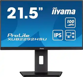 Bol.com iiyama ProLite XUB2292HSU-B6 - 22 Inch - IPS - Full HD - USB-hub - In hoogte verstelbaar aanbieding