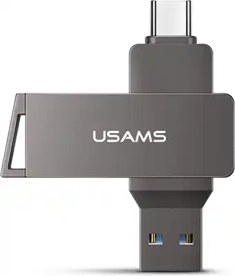 Bol.com USAMS 128GB Usb Stick met Type C + USB 3.0 Dual Flash drive memory stick 2 in 1 OTG (On The Go) aanbieding