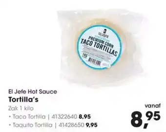 HANOS El Jefe Hot Sauce Tortilla's aanbieding