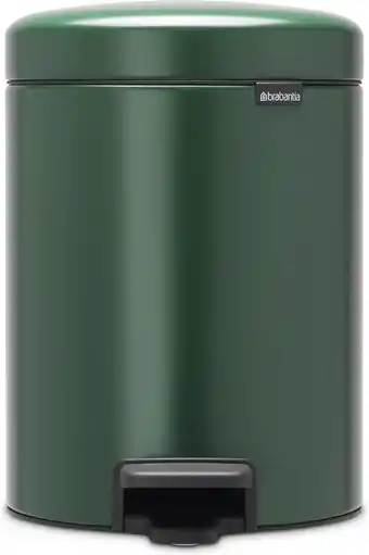 Amazon Brabantia NewIcon Prullenbak, Kunststof Binnenemmer, Pine Green, 5 Liter aanbieding