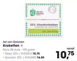 HANOS Ad van Geloven Vleeskroketten aanbieding