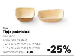 HANOS Sier Tipje palmblad aanbieding