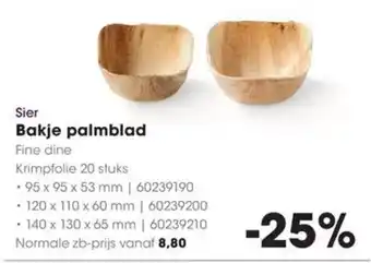 HANOS Sier Bakje palmblad aanbieding