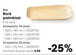 HANOS Sier Bord palmblad aanbieding