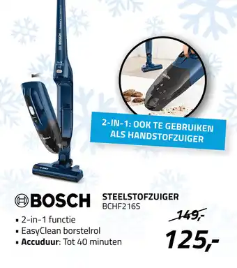 Obbink Bosch Steelstofzuiger BCHF216S aanbieding