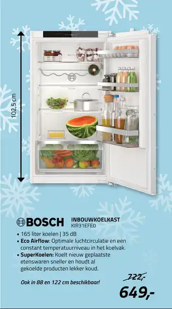 Obbink Bosch Inbouwkoelkast KIR31EFEO aanbieding