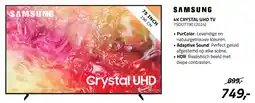 Obbink Samsung 4K Crystal UHD TV 75DU7190 (2024) aanbieding