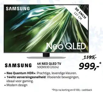 Obbink Samsung 4K NEO QLED TV 50QN93D (2024) aanbieding