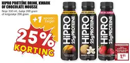 De Boerenschuur Hipro proteïne drink, kwark of chocolate mousse aanbieding