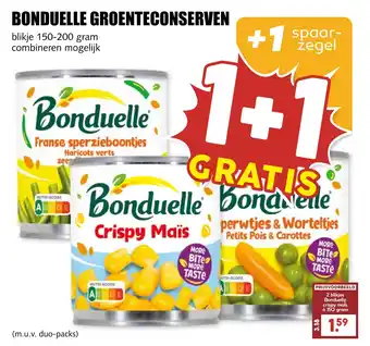 De Boerenschuur Bonduelle groenteconserven aanbieding