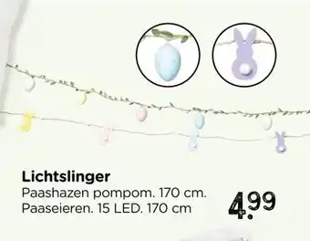 Xenos Lichtslinger paaseieren - multikleur - 15 LED - 170 cm aanbieding