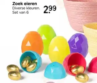 Xenos Zoekeieren - multikleur - set van 6 aanbieding