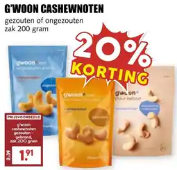 De Boerenschuur G'woon cashewnoten aanbieding