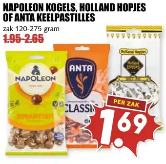 De Boerenschuur Napoleon kogels, holland hopjes of anta keelpastilles aanbieding