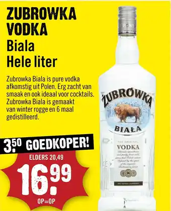 Dirck 3 Zubrowka Vodka Biala aanbieding