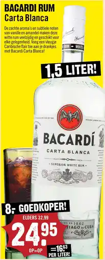 Dirck 3 Bacardi Rum Carta Blanca aanbieding